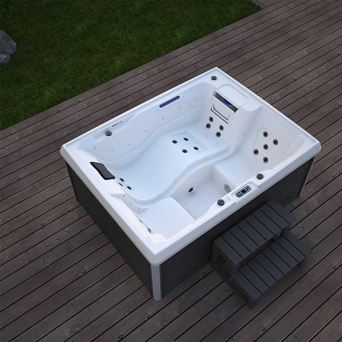 Star de la maison Whirlpool en plein air, 24 jets de massage LED, escaliers et couverture thermique, 3 personnes