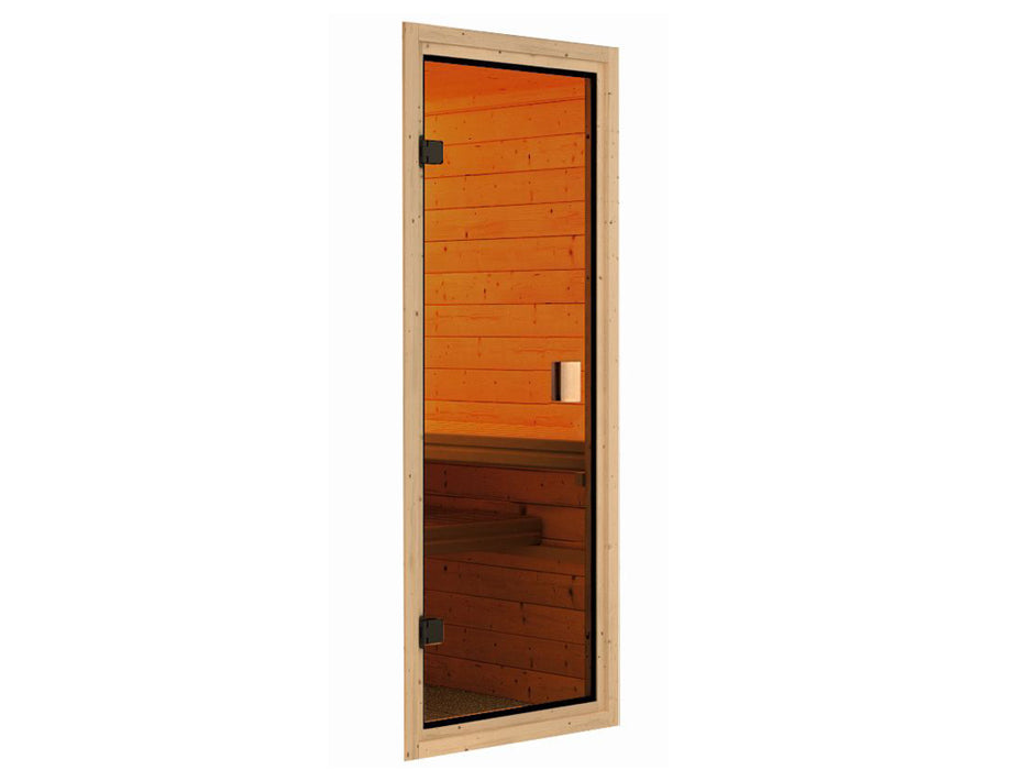 Sauna 230v Sauna en bois massif stefanie - 146x146x198cm, 1-2 personnes - sauna en salle avec four