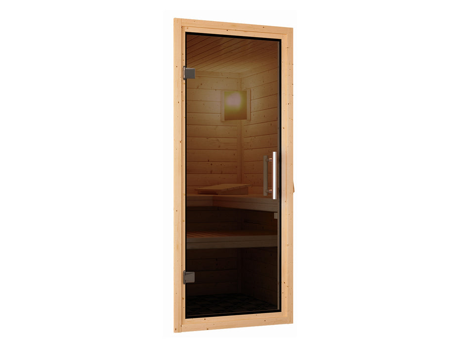 Sauna 230V Système sauna lilja avec couronne de toit - 210x184x202cm, 1-2 personnes - sauna en salle avec four