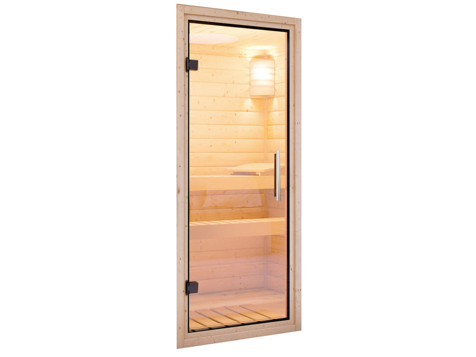 Sauna en bois massif sauna marona - 262x253x212cm, 2-4 personnes - sauna en salle avec four 9kw