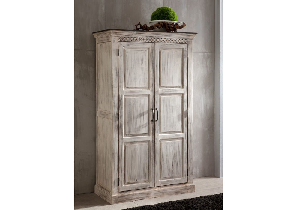 Cabinet Mango / Acacia 105x50x180 Château à cire blanc