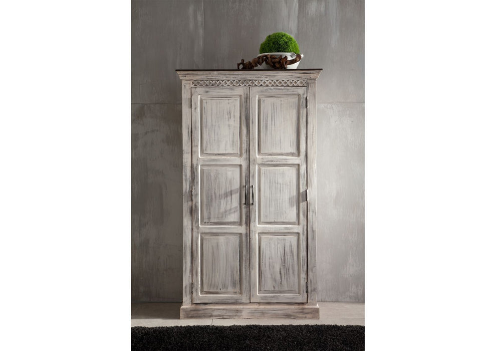 Cabinet Mango / Acacia 105x50x180 Château à cire blanc