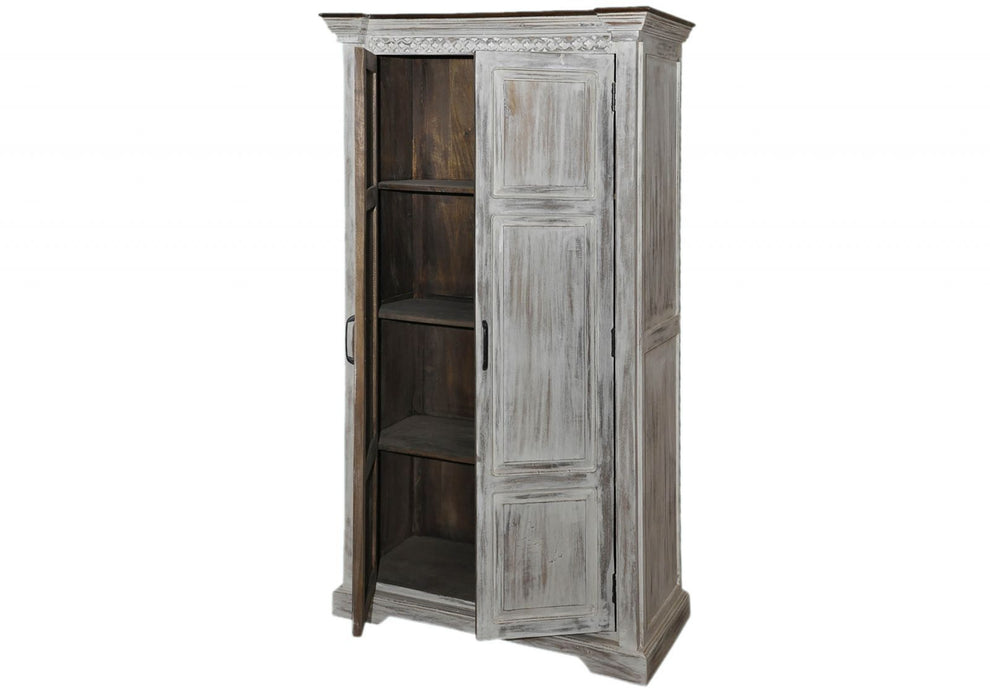 Cabinet Mango / Acacia 105x50x180 Château à cire blanc