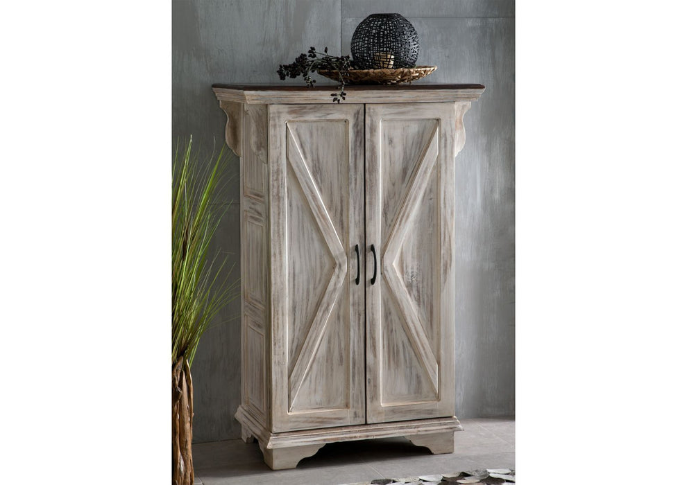 Cabinet Mango / Acacia 90x45x135 Château à cire blanc