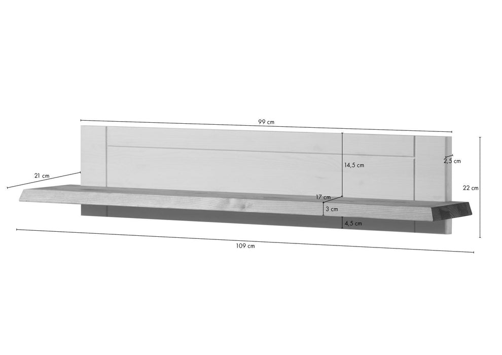 Scaffale a parete Kiefer 99x21x22 Hanna in cerad bianco