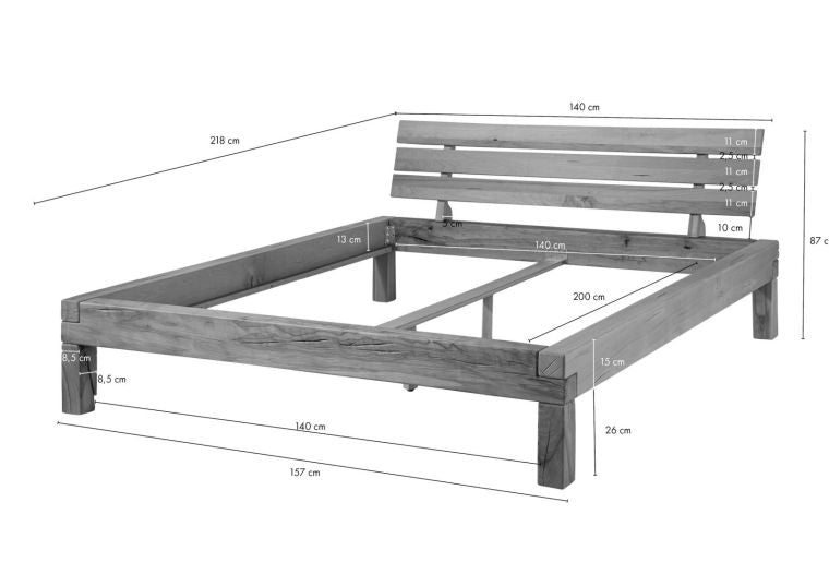 Beast Bed Core Beech 140x200x87 Nature Hiled Cracow