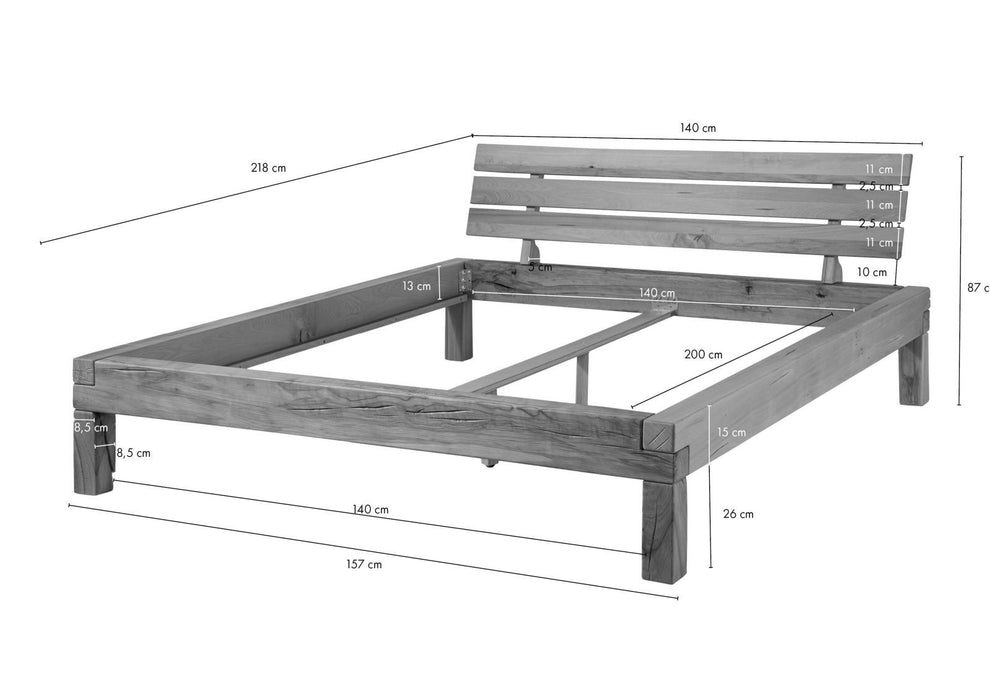 Beast Bed Wild Oak 140x200x88.5 Nature Hiled Cracow