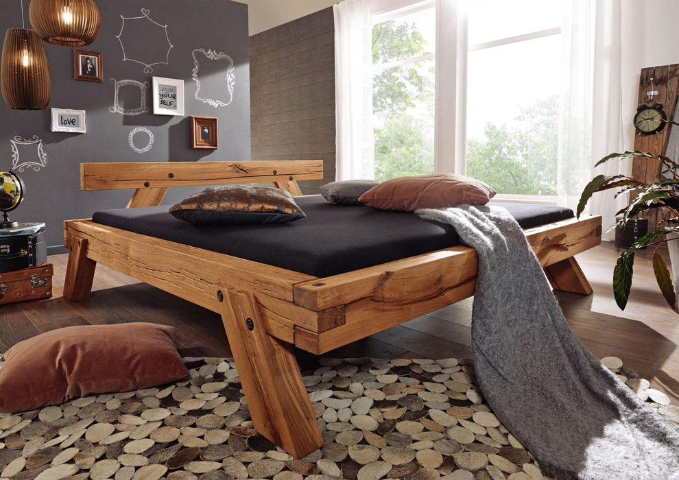 Beam bed 160x200 wild oak nature oiled mountains