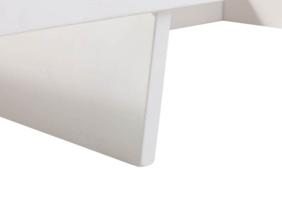 Lit de poutre Ficht 200x200x90 blanc peint en blanc Vancouver