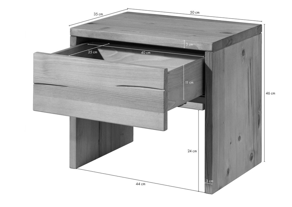 Nachttisch Fichte 50x35x46 natur gebeizt / geölt FICHTELBERG