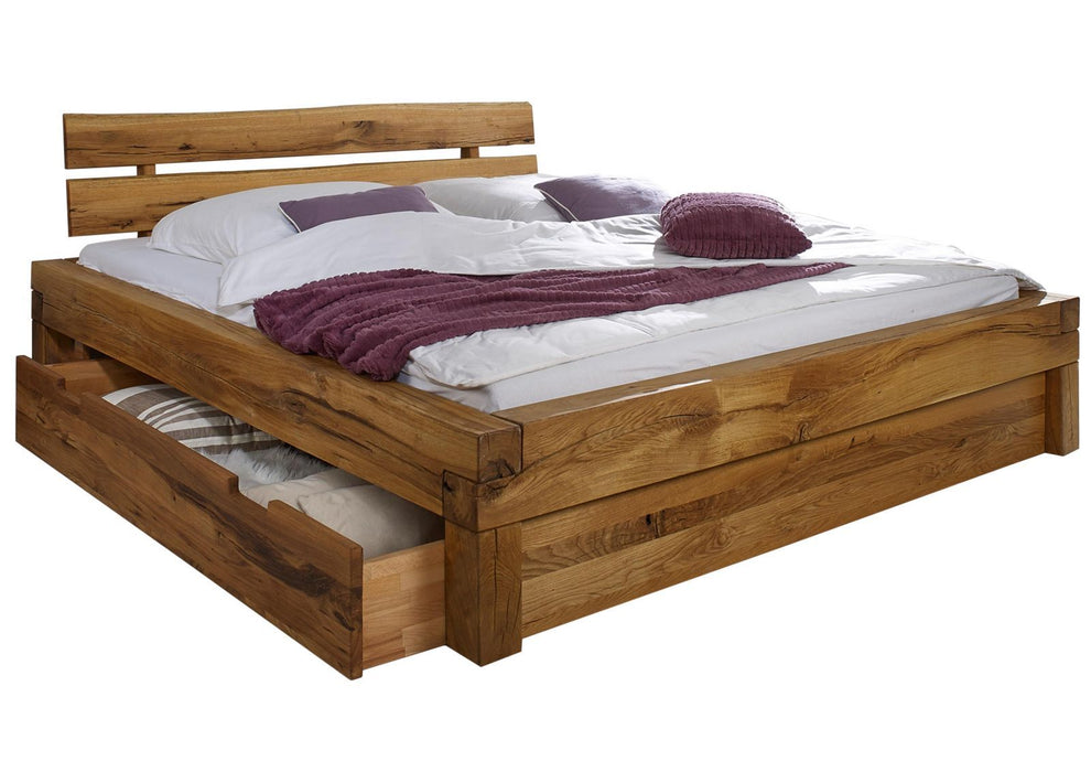 Lit de bête avec boîte de lit Oak Wild 200x200x85 Nature Hiled Jangali