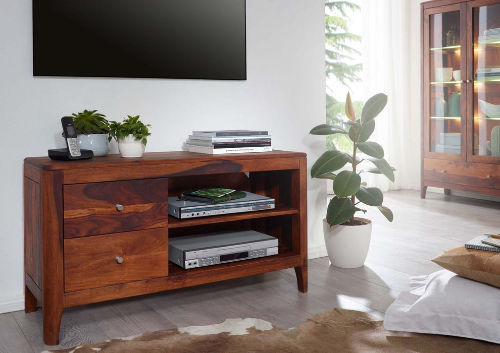 TV Board Sheesham Brooklyn 110x40x60 - Walnut Hiled