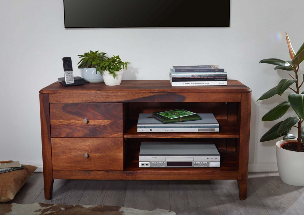 TV Board Sheesham Brooklyn 110x40x60 - Walnut Hiled