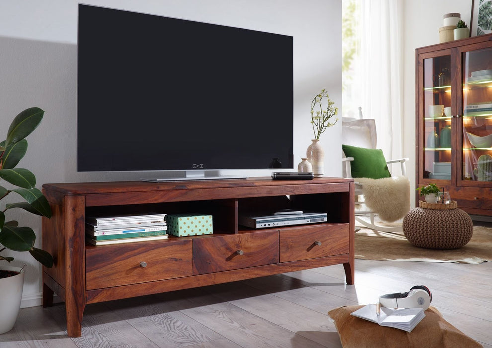 TV Board Sheesham Brooklyn 146x50x55 - Walnut Hiled