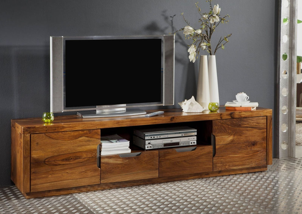 TV Board Sheesham Duke 200x45x50 - Walnut peint