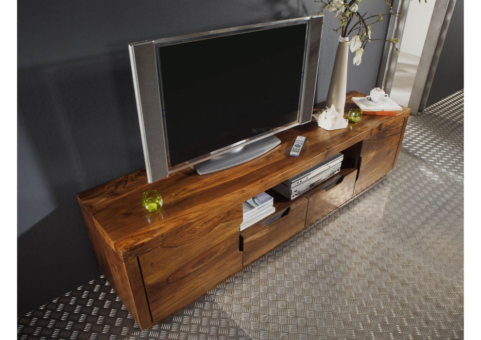 TV Board Sheesham Duke 200x45x50 - Walnut peint