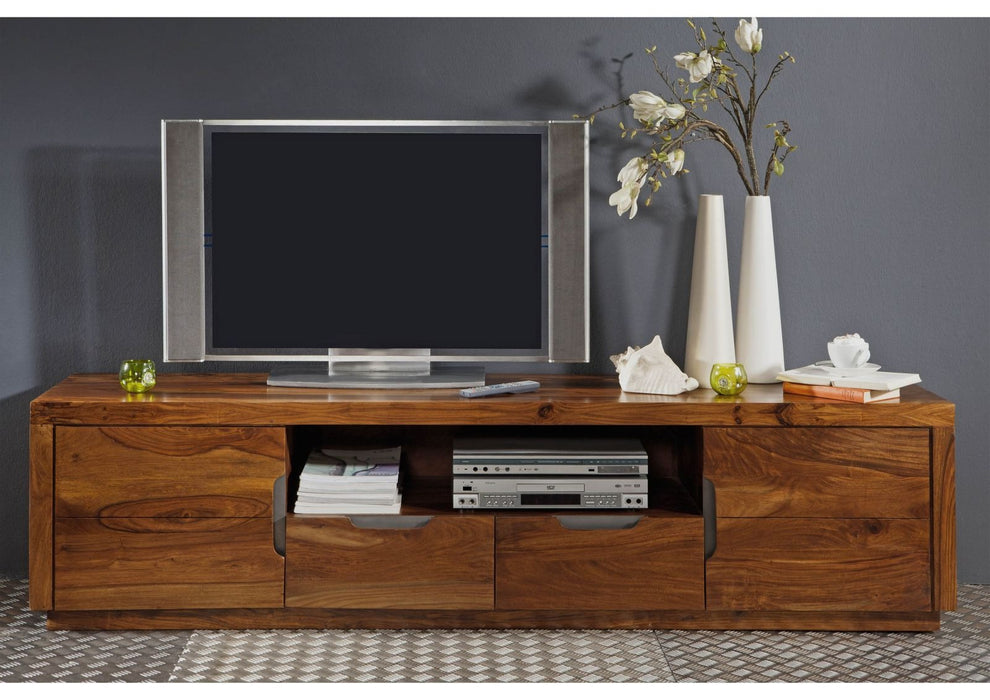 TV Board Sheesham Duke 200x45x50 - Walnut peint