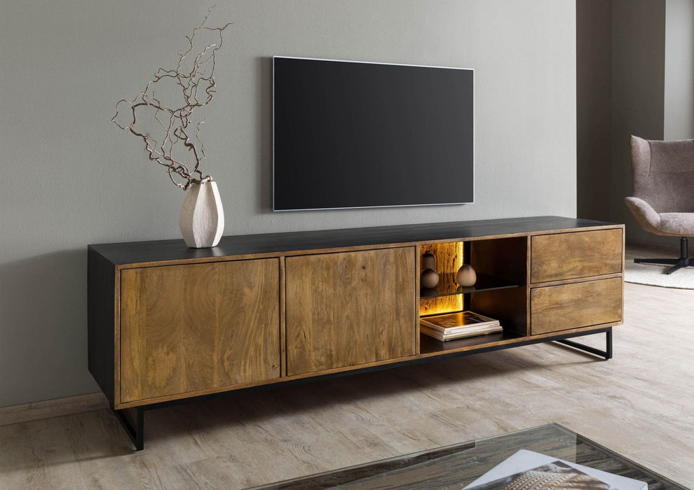 TV Board Mango / Old Wood Davis 220x47x60 - Nature peinte