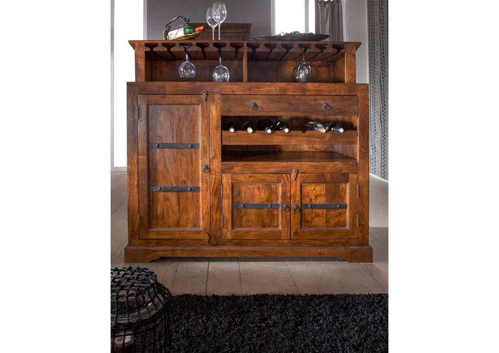 Armoire à vin armoire dans le style colonial Acacia, 140x66x125 Oxford - brun clair peint