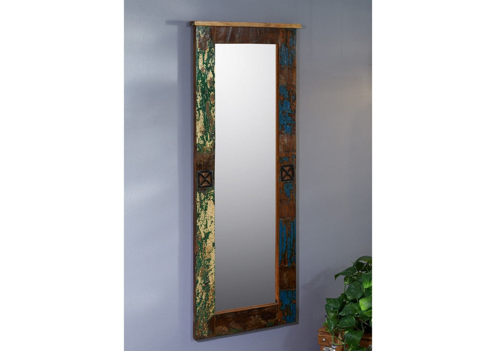 Miroir Old Wood 59x5x145 Nature peinte à l'esprit peint à plusieurs colorants