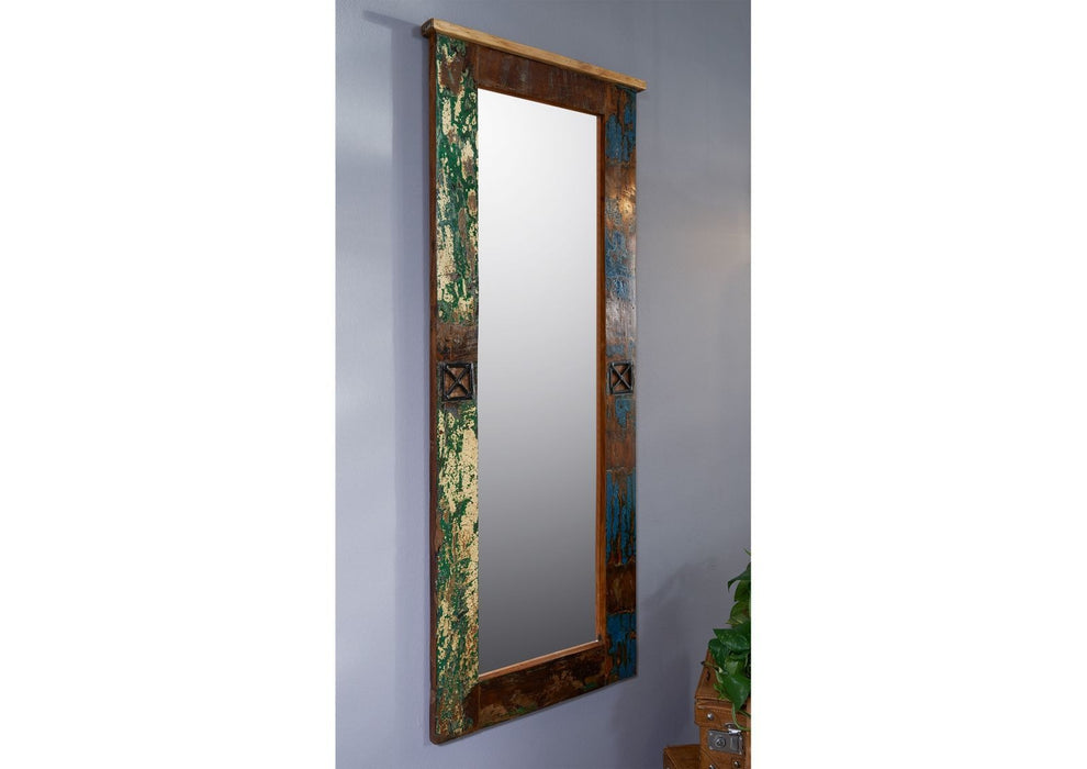 Miroir Old Wood 59x5x145 Nature peinte à l'esprit peint à plusieurs colorants