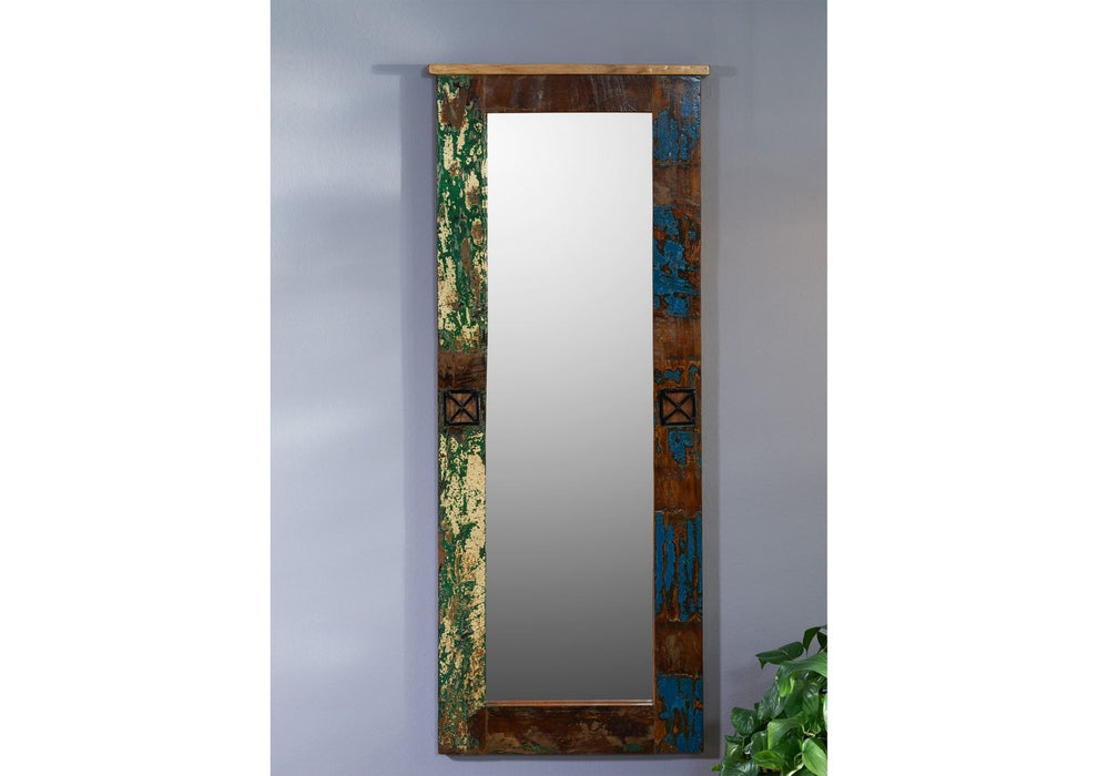 Miroir Old Wood 59x5x145 Nature peinte à l'esprit peint à plusieurs colorants