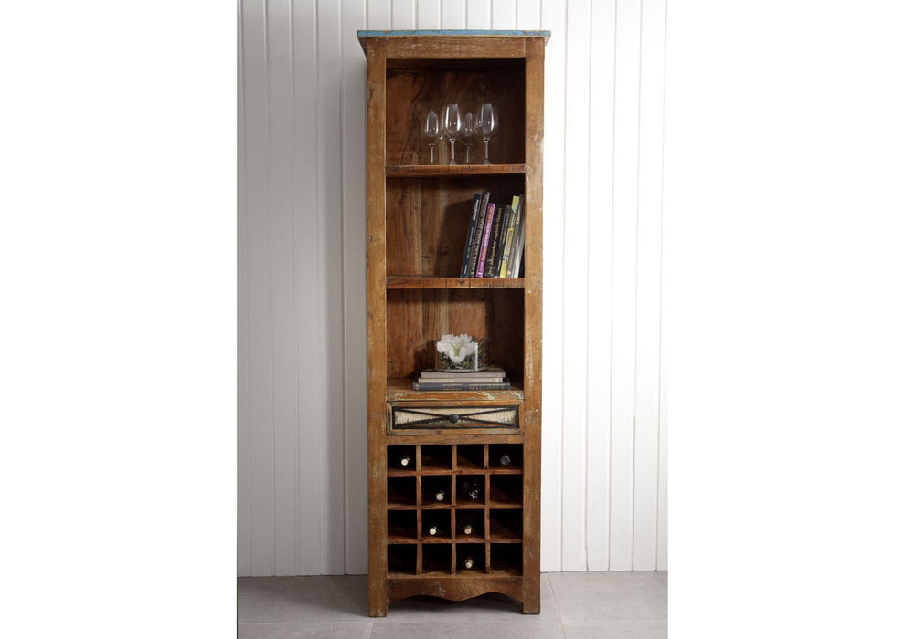 Shelf de vin Altholz 60x35x190 Nature peinte de l'esprit peint multi-color