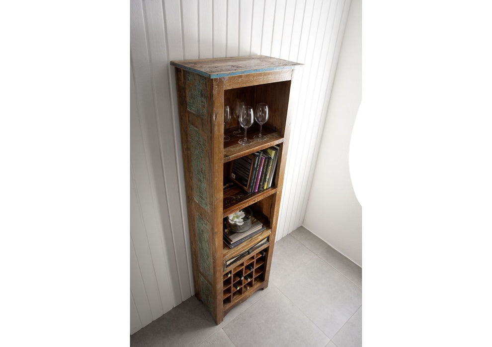 Shelf de vin Altholz 60x35x190 Nature peinte de l'esprit peint multi-color