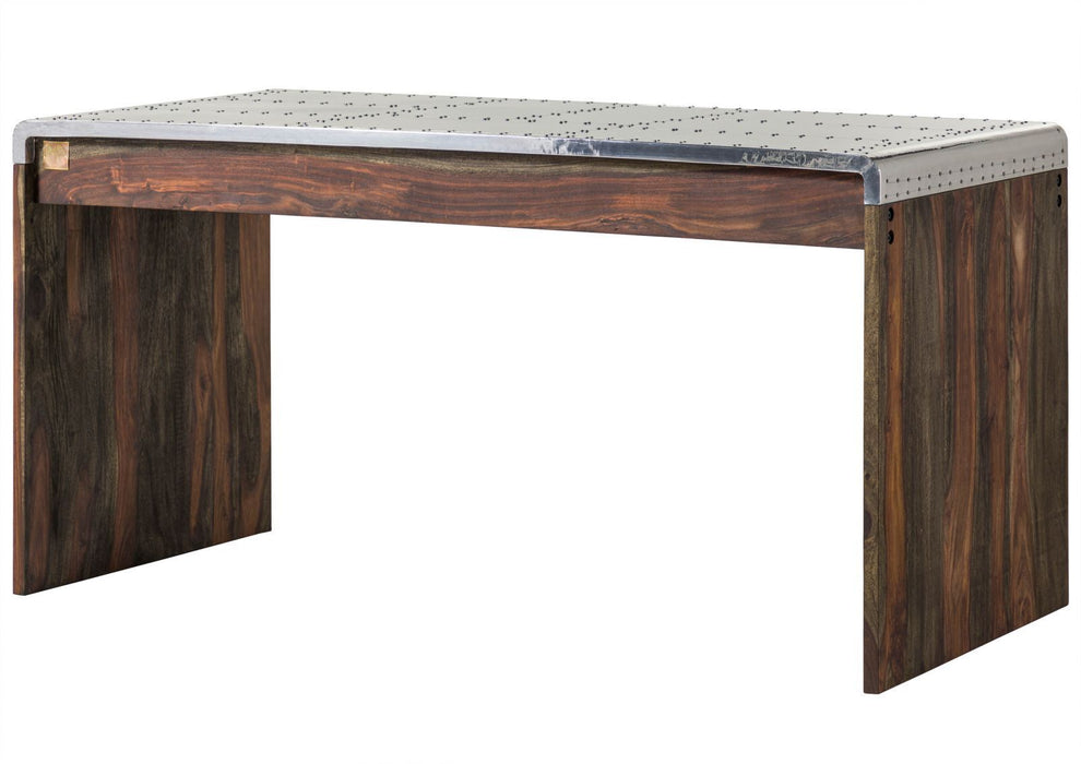 Sheesham Desk 150x70x76 gris huilé tambora