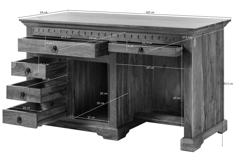 Desk Acacia 140x64x80 Oxford