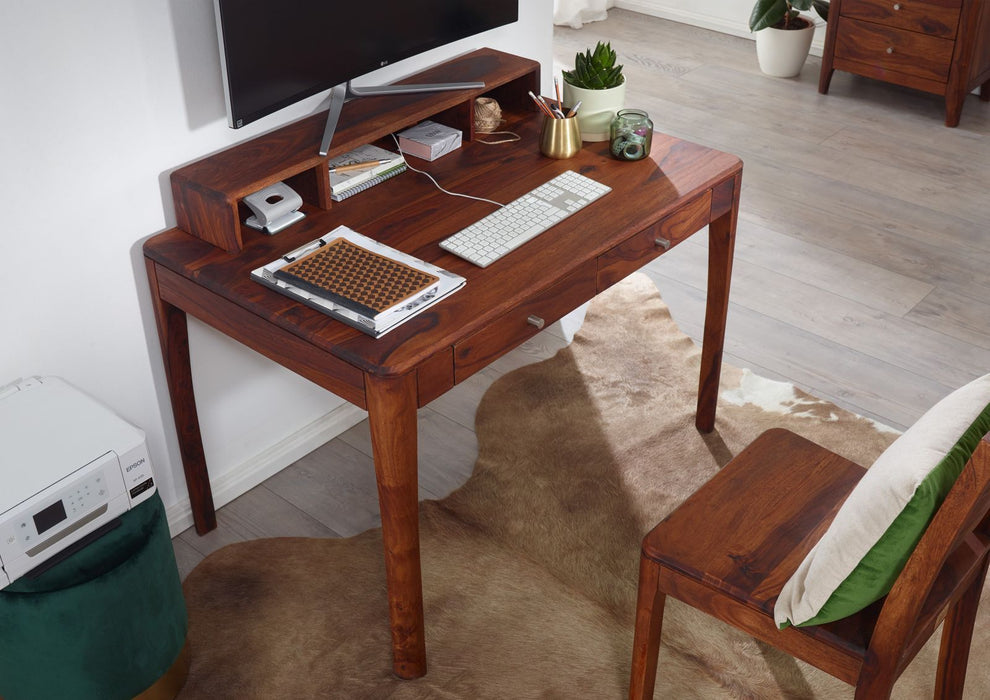 Sheesham Desk 112x71x85 Walnut Hiled Brooklyn