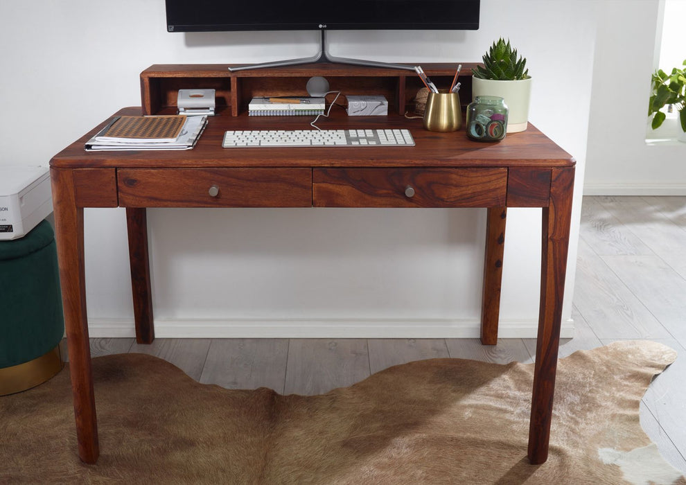 Sheesham Desk 112x71x85 Walnut Hiled Brooklyn