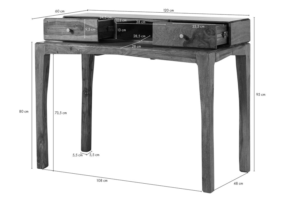 Sheesham Desk 120x60x95 Ancona