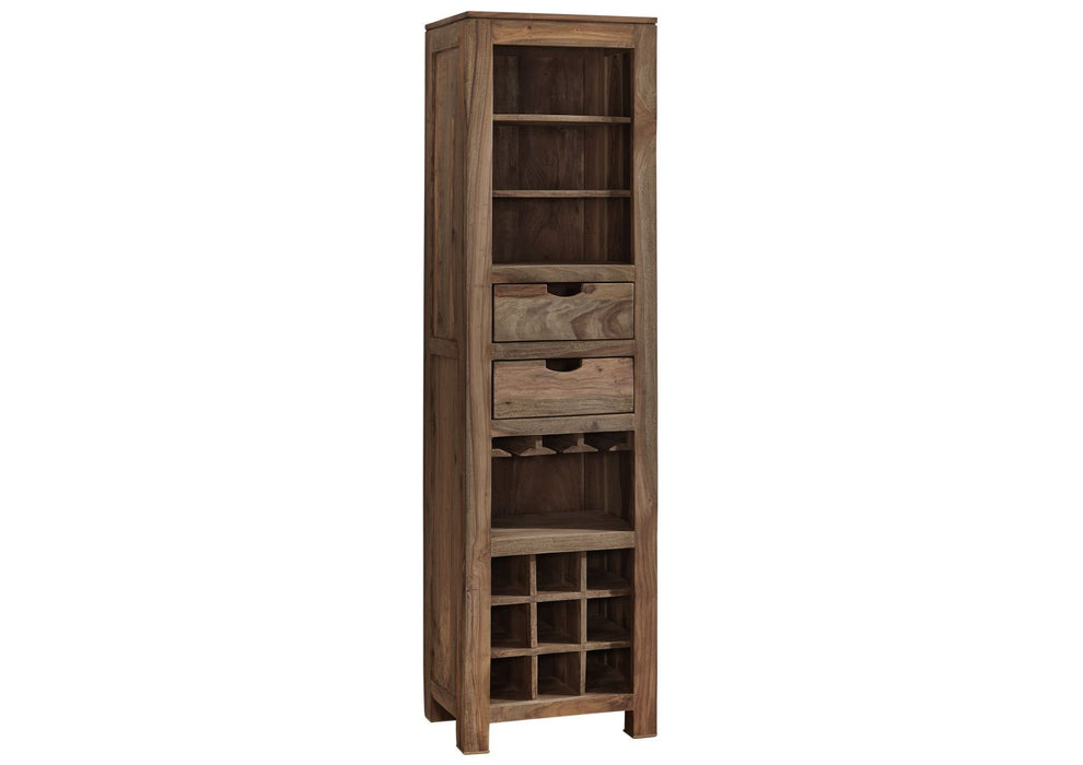 Wine shelf sheesham 50x36x180 gray oiled nature gray