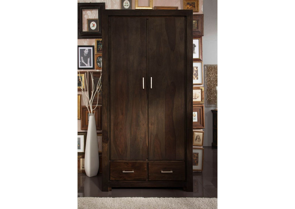 Garderobe Sheesham vollmassiv OAKY 100x61x200 grau lackiert