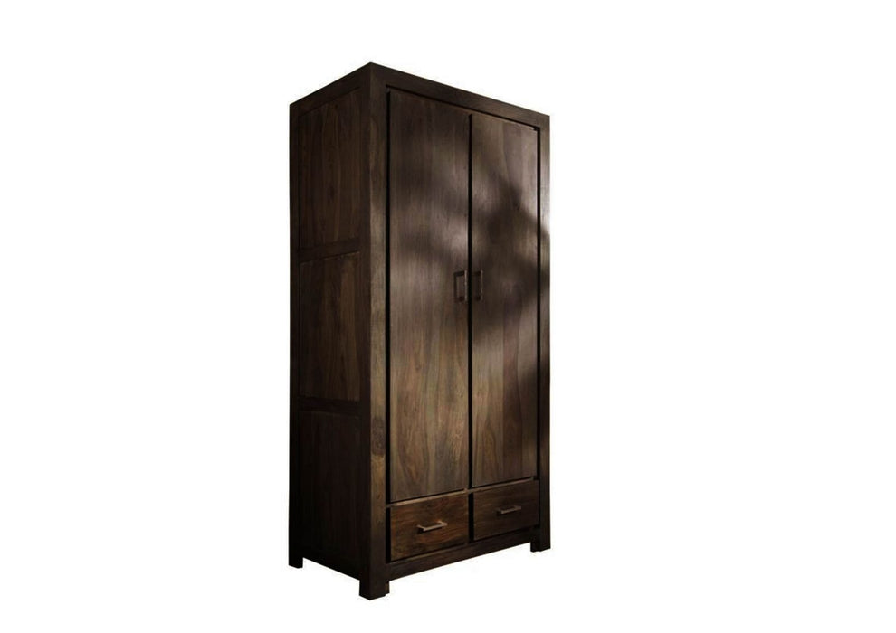 Garderobe Sheesham vollmassiv OAKY 100x61x200 grau lackiert