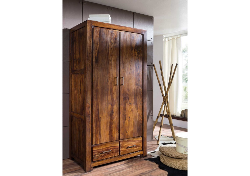 Garderobe Sheesham vollmassiv GERDA 100x61x200 life honey lackiert