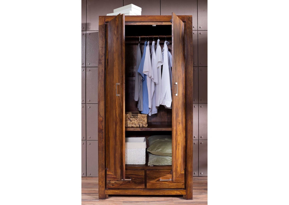 Garderobe Sheesham vollmassiv GERDA 100x61x200 life honey lackiert