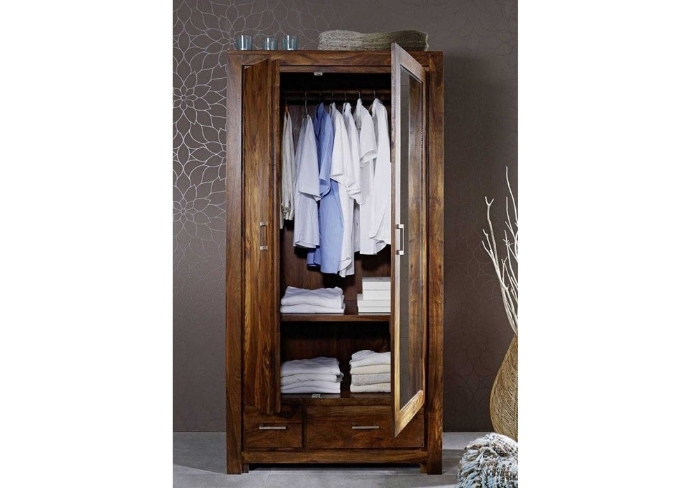 Garderobe Sheesham vollmassiv GERDA 100x61x200 life honey lackiert