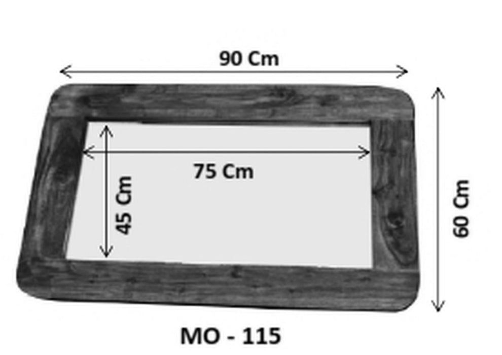 Spiegel Sheesham 90x2x60 Walnut peint Malmö 2