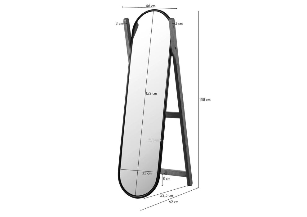 Miroir Acacia 46x62x158 Nature peinte Copenhague