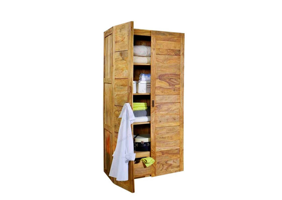 Armoire Sheesham 96x61x200 Nature brune brune brune