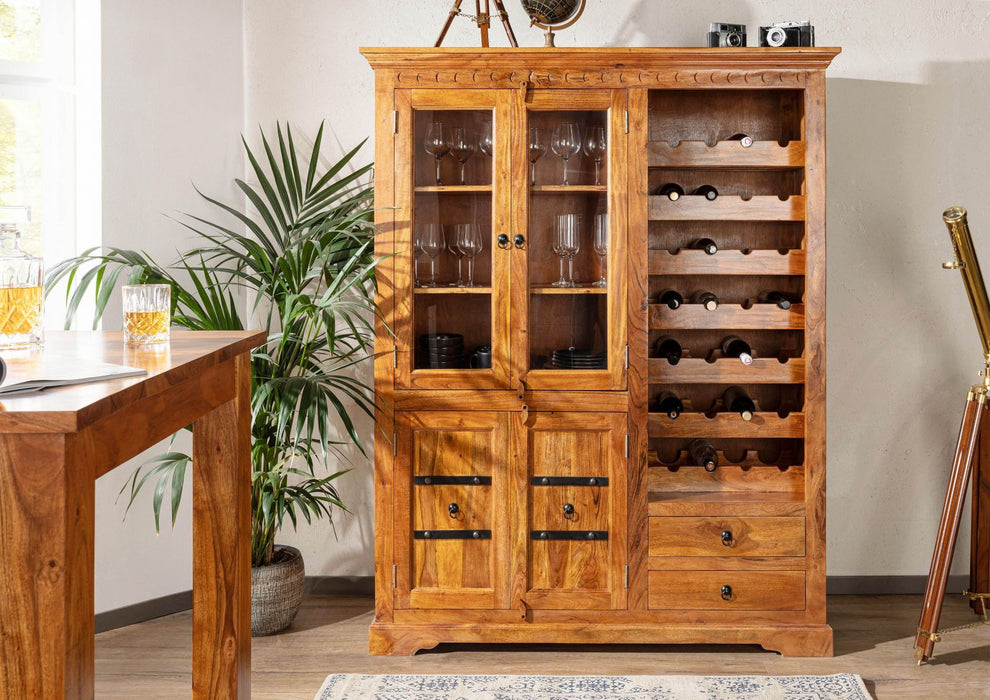 Cabinet à vin Acacia 144x47x180 Oxford