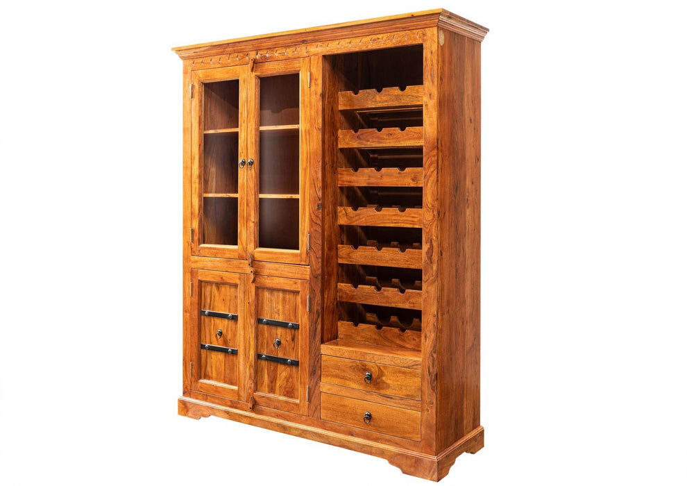 Cabinet à vin Acacia 144x47x180 Oxford