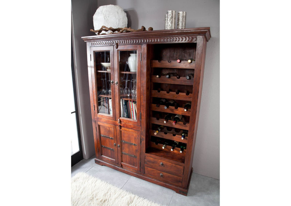 Cabinet à vin Acacia 144x47x180 Oxford