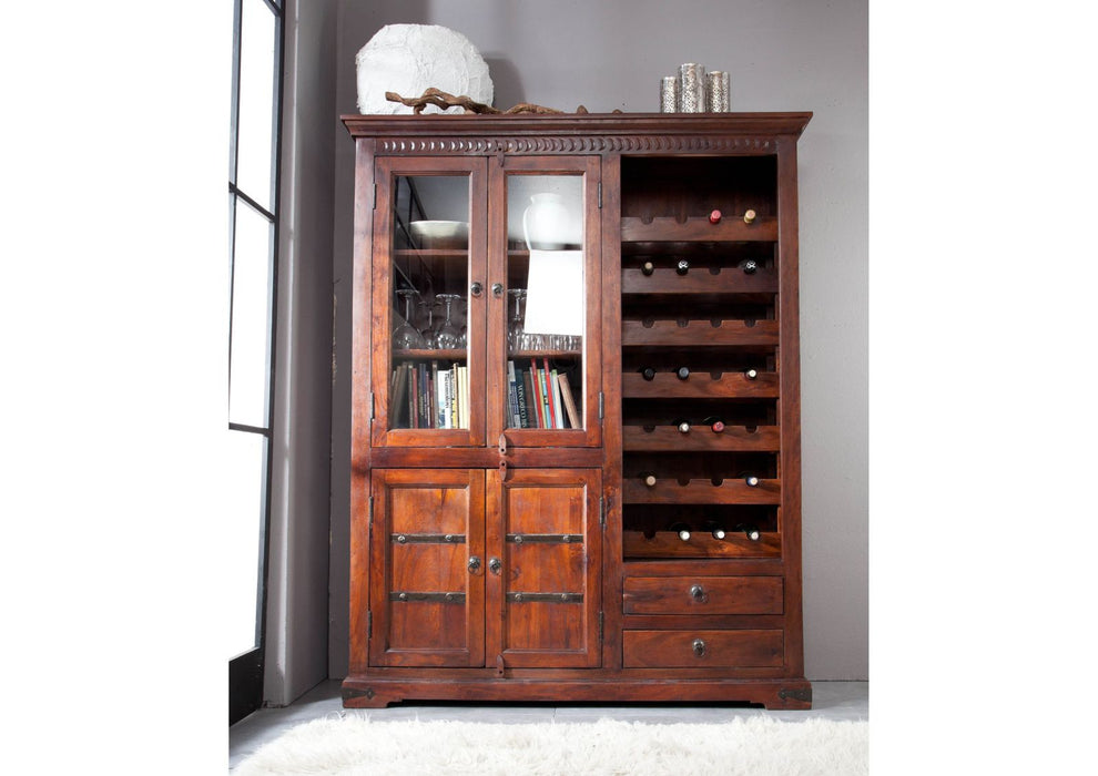 Cabinet à vin Acacia 144x47x180 Oxford