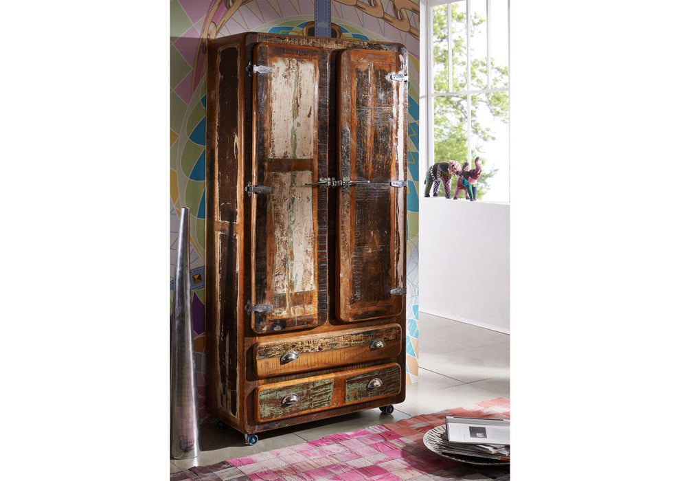 Cabinet Old Wood 90x38x185 Freile multi-colorant peint