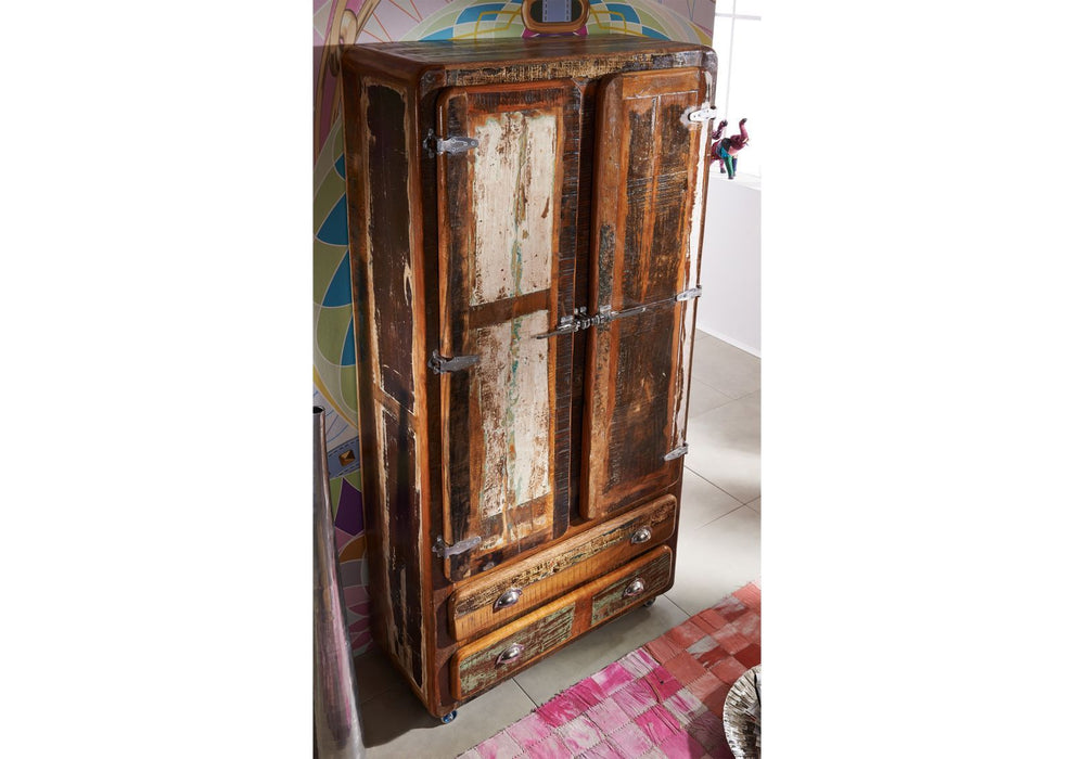 Cabinet Old Wood 90x38x185 Freile multi-colorant peint