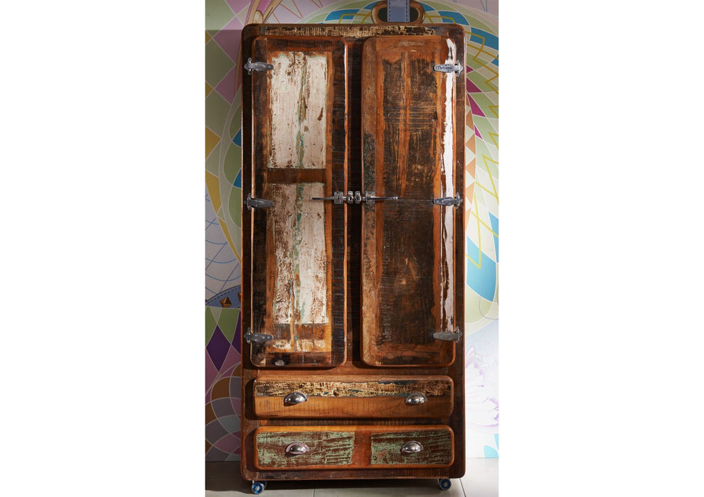 Cabinet Old Wood 90x38x185 Freile multi-colorant peint