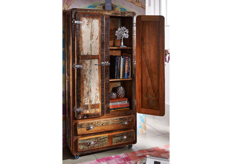 Cabinet Old Wood 90x38x185 Freile multi-colorant peint